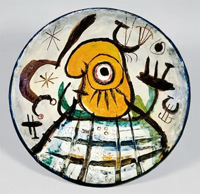 Plate with Yellow Headed Figure Joan Miro